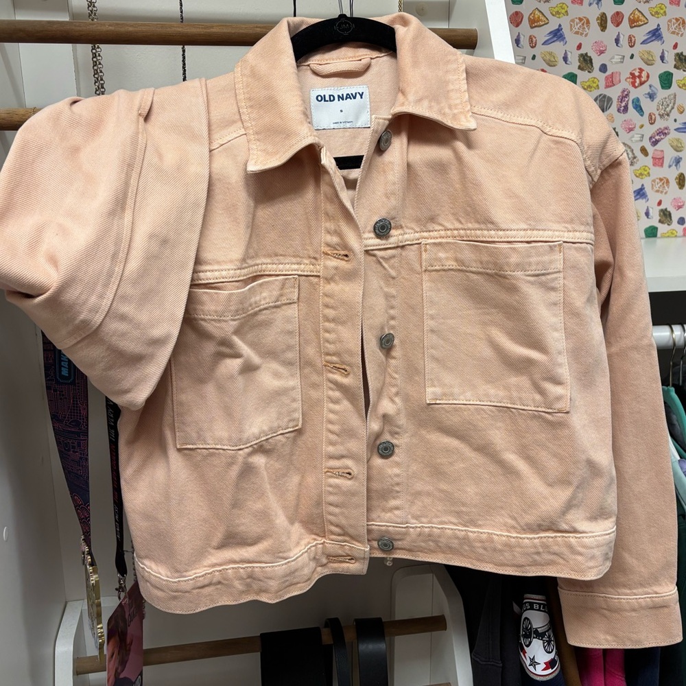 Old Navy Light Peach Crop Jean Jacket